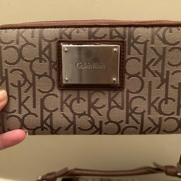 Calvin Klein Tan and Brown Hobo Bag with Wallet - Picture 6 of 10